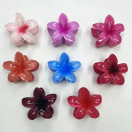 Hawaiian Gradient Hair Clips Flower Hair Claws Big Size Fashion Head Wear Hairpin for Women Girls Crab Barrette Hair Accessories