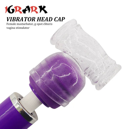 Transparent Magic Wand Attachment Penis Vibrator Masturbador Headgear AV Stick Rod Head Cover Sleeve Sex Toys Erotic Accessories