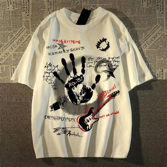 American Vintage Round Neck Short Sleeved T-shirt Men/Women Korean Inst Summer New Top