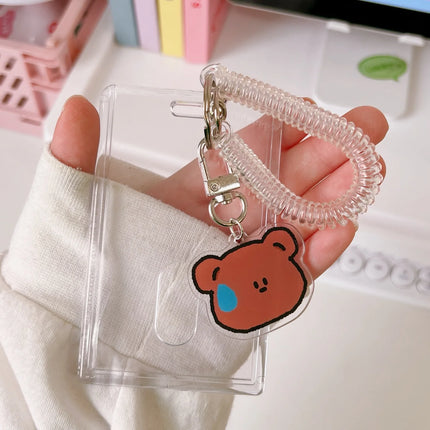 Crystal Butterfly 3 Inch Acrylic Card Holder Photocards Display Credit ID Bank Card Protective Case Keychain Pendant Fashion