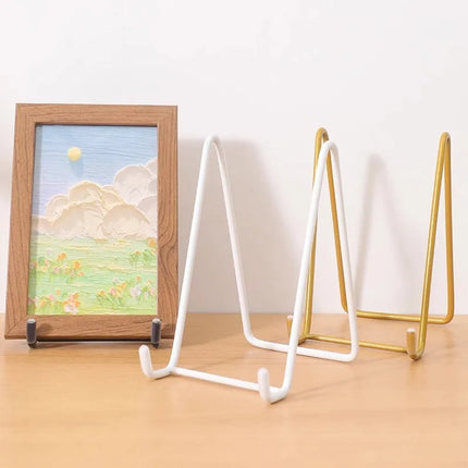 Iron Art Magazine Display Stand Storage Rack Dish Plate Bowl Picture Frame Photo Book Pedestal Support Holder Shelf  Ornaments