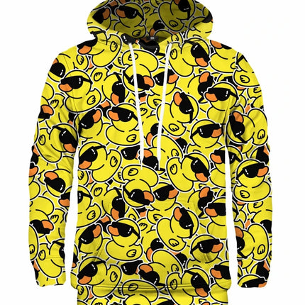Spring Autumn Fashion Yellow Baby Duck 3D Printing Cute Graphic Hoodies Men's And Women's Casual Long-sleeved Sweatshirt Hooded