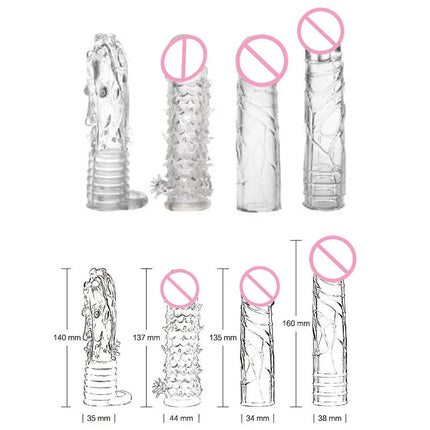 Reusable Delay Extension Penis Sleeves condom Impotence contraceptive dragon Sex product men toy Increase cock Sleeve dildo ring