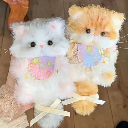 Cute Handmade Twisty Stick Little Cat Pendant Keychain Plush DIY Material Package Gifts Twist Bar Kitten Doll Toy