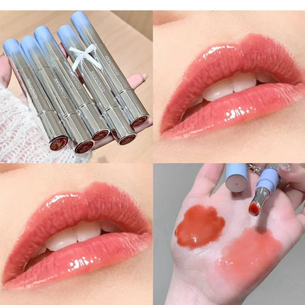 Mirror Watery Essence Lip Gloss Long-Lasting Non-Sticky Plumping Liquid Lipstick Jelly Lip Glaze Makeup Moisturizing Lips Tint
