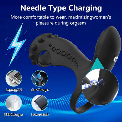 Vibration Lock Ring Time Delay Ring Male Silicone Penis Lock Ring G spot Stimulation Adult Sex Toys for Couples Fun Games