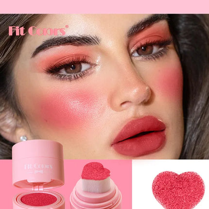Heart Blush Stick Sponge Stamp Facial Blush Waterproof Brightening Face Contouring Shadow Blusher Tint Cheek Korean Cosmetics