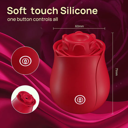 2in1 Rose-Sucking Vibrator for Women Flapping Tapping Rose Sex Toy Nipple Clitoral Lick Vibrating Massager Female Masturbator