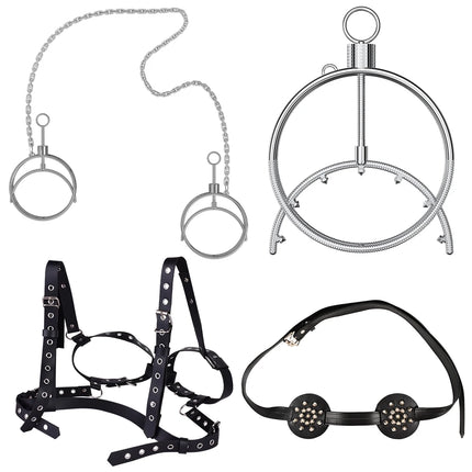 QKKQ Stainless Steel Chest Clamp And Restrain Breast Bondage Nipple Stimulation Pleasure BDSM Sex Toys For Women Men Adult Toy
