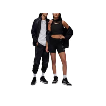 Nike Jordan Unisex Zipper Jacket – Black, Color-Blocked, Stand-Up Collar, Logo Print, Comfortable & Durable DX9368-011