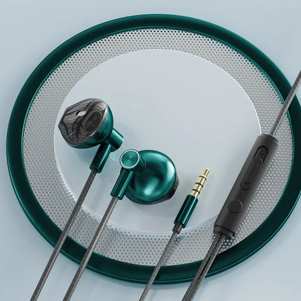 Type-C In-Ear Wired Karaoke Headphones 3.5mm Stereo Music Earbud Handfree Headset Earphones with Mic