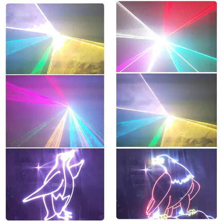 RGB Animation Laser Light 15W ILDA DMX Animation Scanner Laser Projector Wedding Dj Disco Party Christmas Stage Effect Light