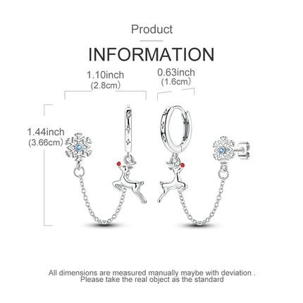 925 Sterling Silver Gold Color Star Moon Chain Stud Earrings for Women Girl Ear Studs Fine Jewelry Fashion Luxury Anniversary