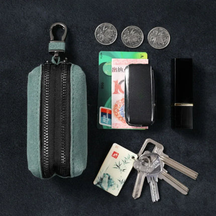 Fashion Single/Double Zipper Key Storage Bag Simple Elegant PU Leather Wallet Bag Large-Capacity Key Holder Organizer Case
