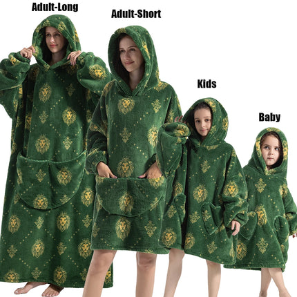Plush Fleece Family Matching Hoodie Girl Sweatshirt Homewear Men Women Children Thick Pullover Oversize Winter Sherpa Blanket