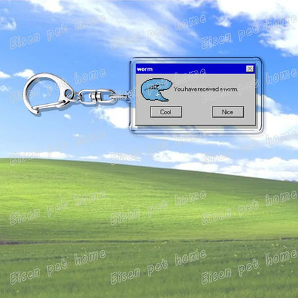 Creative XP Window Keychains for Accessories Bag Funny Task Failed Successfully KeyChain Ring Jewelry Fans Gifts Keyrings