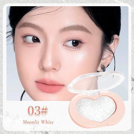 Single Color Eye & Face Highlighter - Glittery Pearl Finish, Shimmering & Brightening, Long-Lasting Radiant Contouring Makeup