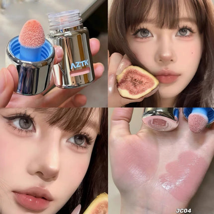 AZTK Liquid Blush Korean Style Makeup Matte Waterproof Brighten Face Peach Pink Purple Jelly Color Blusher Nude Rubores Rouge
