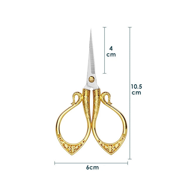 Retro Stainless Steel Sewing Scissors Handmade Cuttings Pointed Tailor Scissors Home Multifunction DIY Sewing Accessories