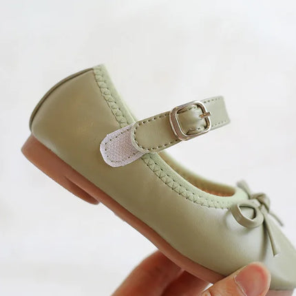 Fashion Mary Janes Shoes For Baby Butterfly Girls Flats Soft Singe Shoes For Kids Girls PU Leather Shoes