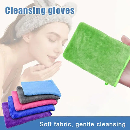 1Pc Colorful Makeup Remover Cleansing Gloves Reusable Soft Microfiber Face Care Towel Beauty Facial Cleansing Cloth Skin Care