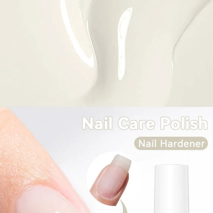 LILYCUTE 7ML Nail Care Polish Milky White Pink Strengthener Effect Long Lasting Care Polish Varnish Fast Drying No Need Lamp