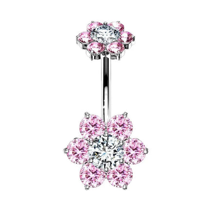 Pink Heart Shaped Navel Ring Ornament Water Drop 14G Belly Button Piercing Barbell Pendant Belly Nombril Piercing Women Jewelry