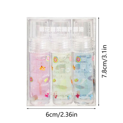 1/3Pcs Clear Water Light Lip Glaze Moisturizer Color Changing Lip Oil Jelly Mirror Lipsticks Transparent Glitter Lip Gloss Set