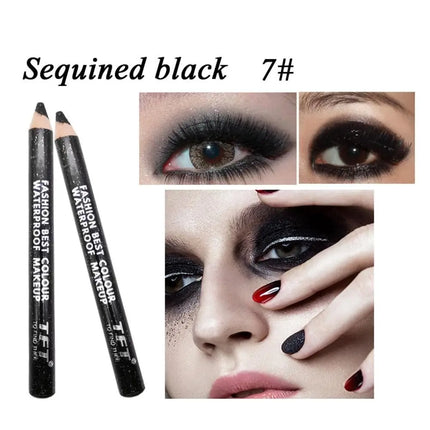 Beauty Eye Cosmetics Glitter Colourful Matte Waterproof Highlighter Pigment Eyeliner Pencil with Sharpener Eye Shadow&Liner Pen