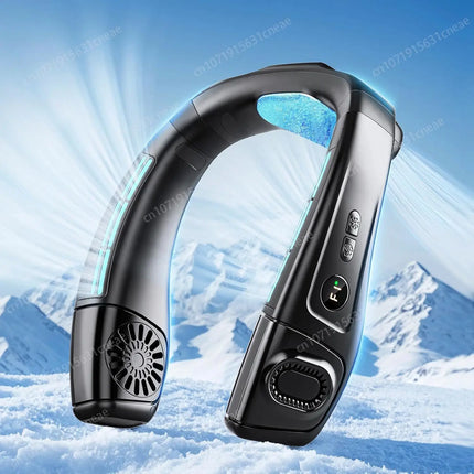 2026 New Neck Air Conditioner Portable Neck Fan Rechargeable Semiconductor Cooling Bladeless Fan Outdoor  Fan Wearable Cooler