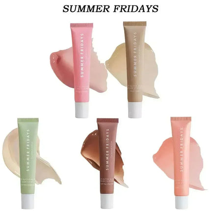 Summer Friday's Vanilla Beige Lip Balm Moisturizing Transparent Lipstick Set Smooth Soft Tube Mirror Lip Gloss Lip Makeup