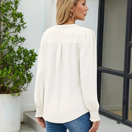 White Women's plus size shirt summer chic elegant shirt casual women's fashionable shirt White