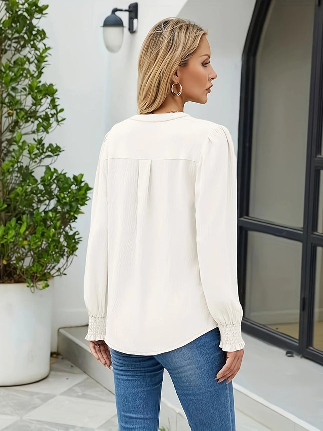 White Women's plus size shirt summer chic elegant shirt casual women's fashionable shirt White