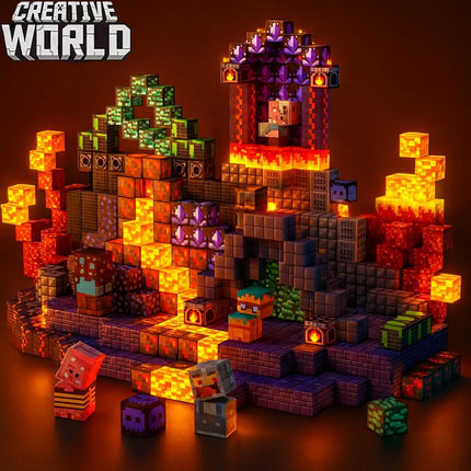 Magnetic Building Blocks Mine World Set - 300 Pieces Cave Theme Educational Toy