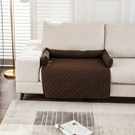 Pet Sofa Bed, Slip Resistant, Waterproof&Anti-Leakage, Washable Couch Protector with Removable Bolster Cushions, for Dogs, Cats