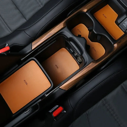 For Honda CR-V CRV 5th 2017-2018 2019-2020 2021 Car Leather Gate Slot Mat Groove Pad Water Coaster Door Slot Mat Storage Anti Slip