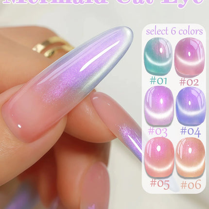 1-6pcs ZH High-end Guiyuan Cat Eye Gel Nail Polish 2025 Popular Autumn Nails Super Shiny Crystal Cat Eye Nail Art Nail Supplies