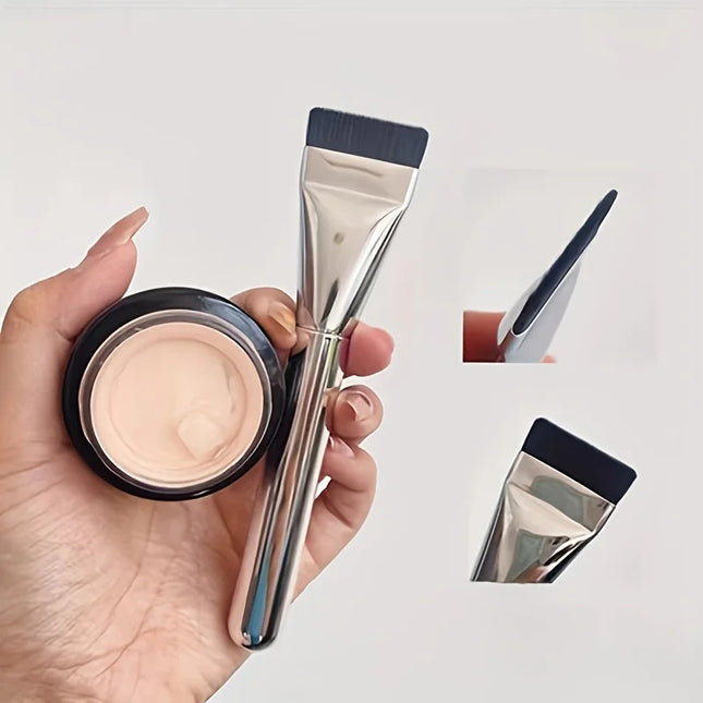 1/2pc Multi-Use Foundation Ultra-Fine, Hypoallergenic Nylon Bristle Oval Foundation Brush - Perfect for Face Contouring