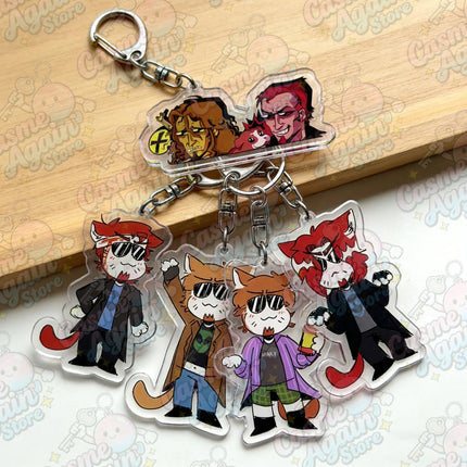 Cartoon Chibi Postal Dude Keychain Accessories Bag Anime Postal Peeker Keyrings Jewelry Manga Game Fans Gifts