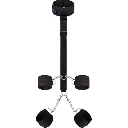 Binding Set BDSM Sex Toys Handcuffs Eye Masks Chains Collars Neck To Wrist The Sex Toys for Men and Women Are Adjustable