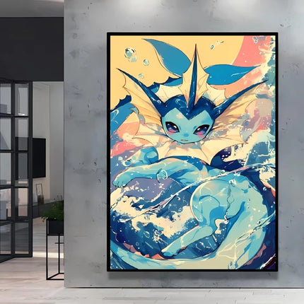 Japanese Anime Canvas Paintings Pokemon Pikachu Poster Cartoon Character Picture Bright and Clear Colors High Quality Home Decor