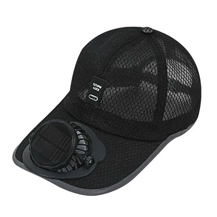 Summer Men Women Fan Baseball Hat Sun Block Baseball Hat with Solar Fan USB Charging Fan Breathable UV Block Outdoor Sunhats ﻿