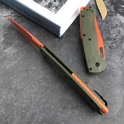 Huaao Pocket Folding Knife High Hardness Blade Satin Finish Blade G10 Material Handle Outdoor Hiking Climbing Practical Tool