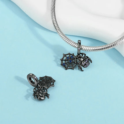 Hot Sale 925 Sterling Silver Cute Panda Beads & Penguin Dangle Charm Fit Snake Bracelet Boutique Necklace Black Pendant Gift