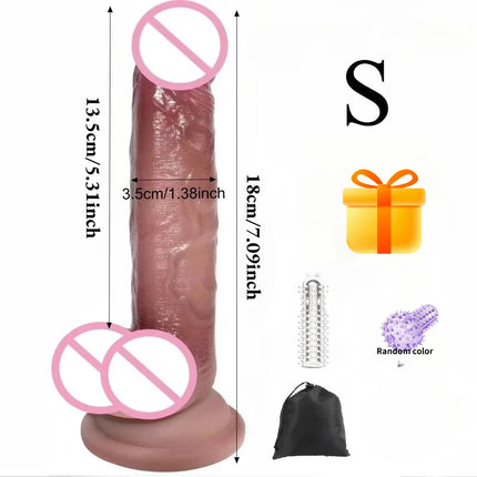 Wearable Realistic Double Silicone Anal Butt Plug Big Dildo Masturbator Huge Penis with Suction Cup Adult Sex Toys  for Women18+