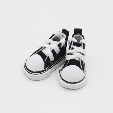 BJD Doll Clothes Accessory 5CM Mini Canvas Shoelace Doll Shoes for Play House Dress Up Accessory 1Pair