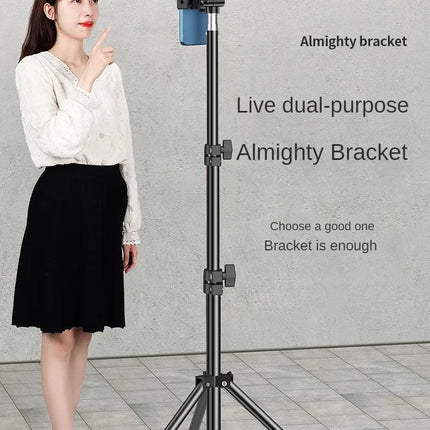 160cm Live Broadcast Tripod Landing Type Camera Anchor Selfie Light Frame Metal Thermometer Phone Holder