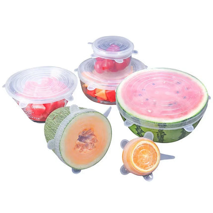 New Silicone Six-Piece Set Fresh-Keeping Cover Stretch 6-Piece Set Bowl Cover Refrigerator Microwave Sealed Fresh-Keeping Film