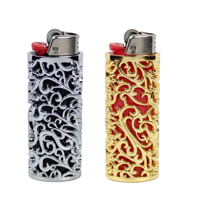Retro Metal Lighter Case Sleeve Cover with Hollow Out Design for BIC J6 A Perfect Smoking Accessory Gift