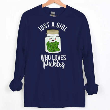Fun Pickle Print Sweatshirt "Just A Girl Who Loves Pickles/Tickle My Pickle" Crewneck Streetwear Women Men Couple Y2K Pullover